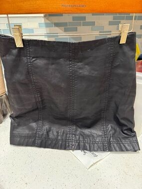 Free People Vegan Leather Mini Skirt